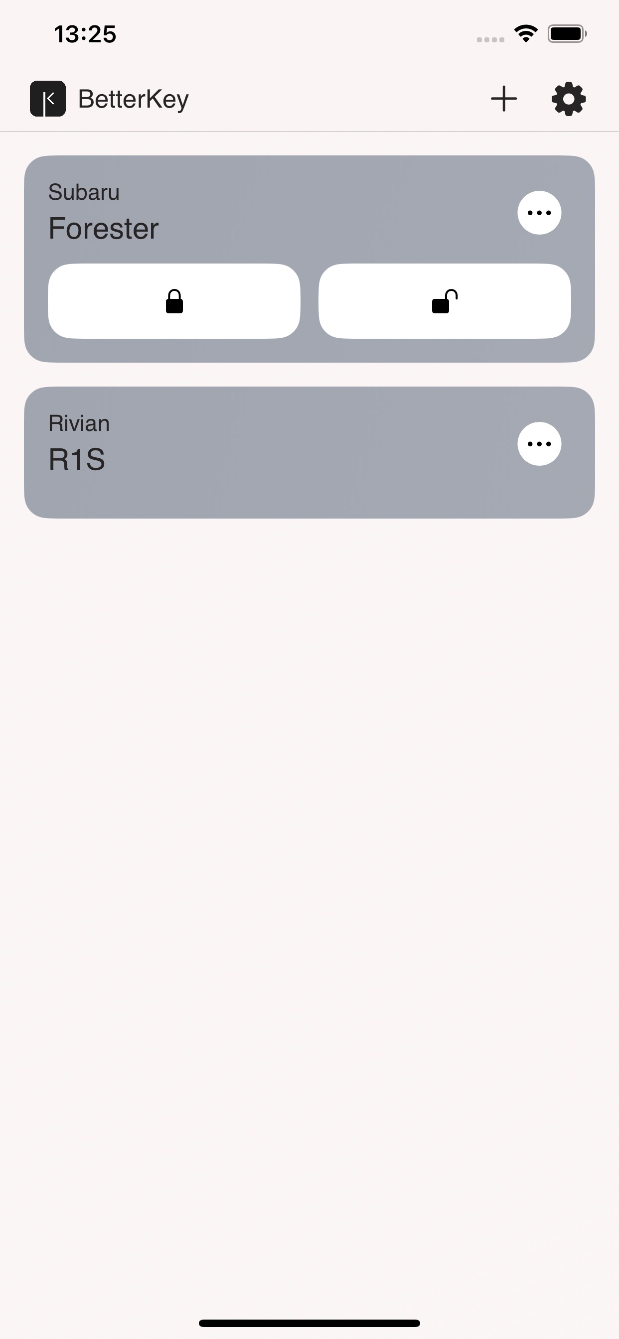 BetterKey app home screen