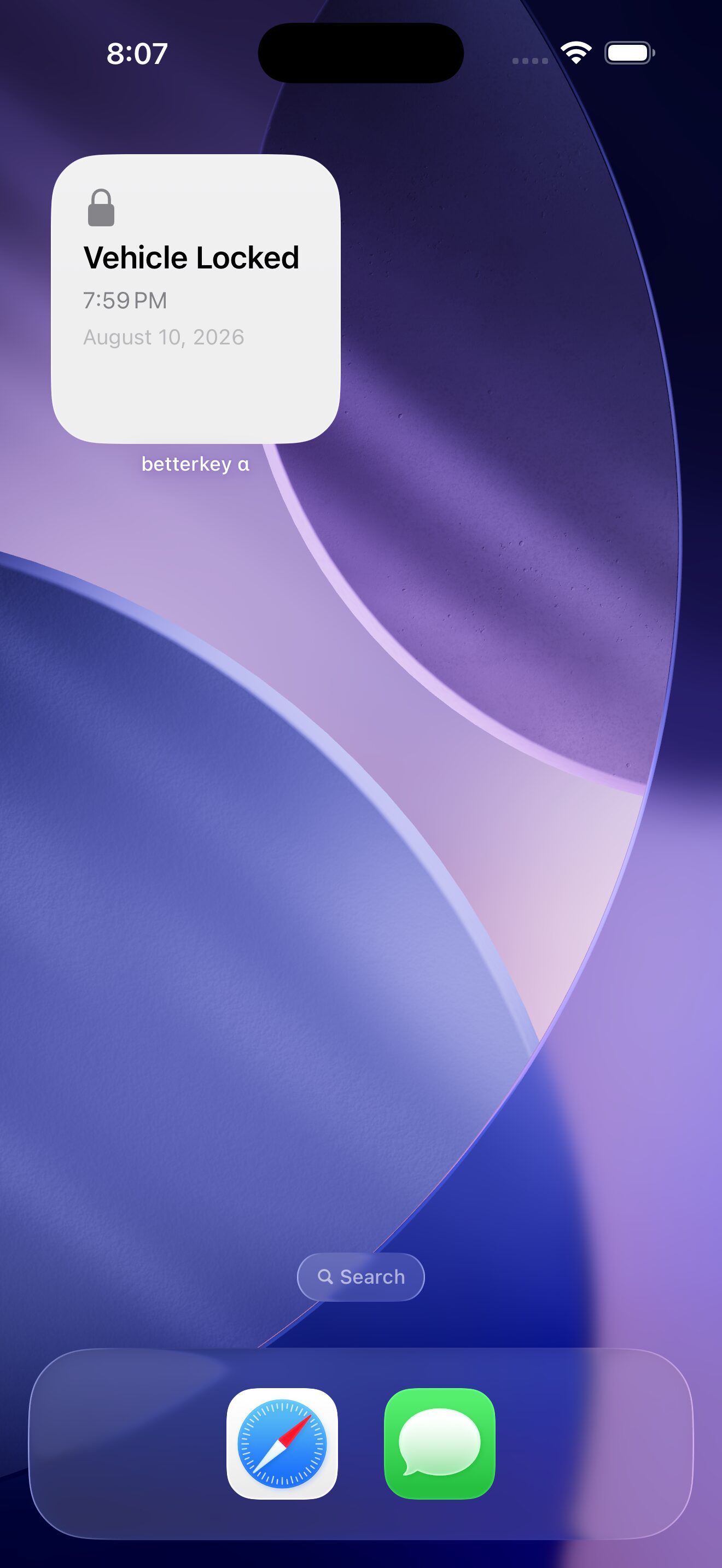 BetterKey Last Activity widget on an iPhone Home Screen