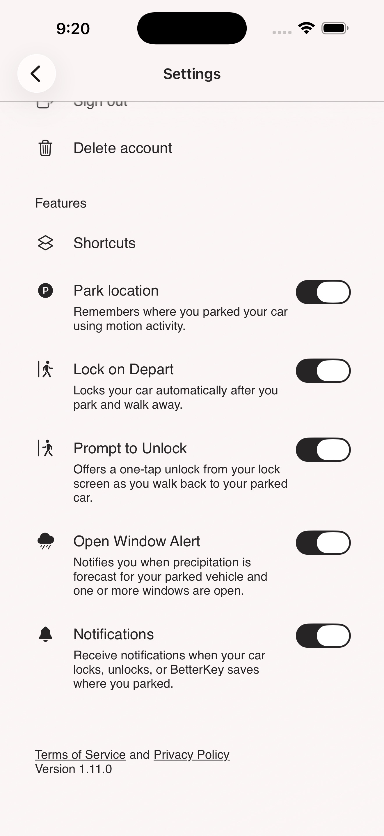 BetterKey Settings showing the Prompt to Unlock toggle
